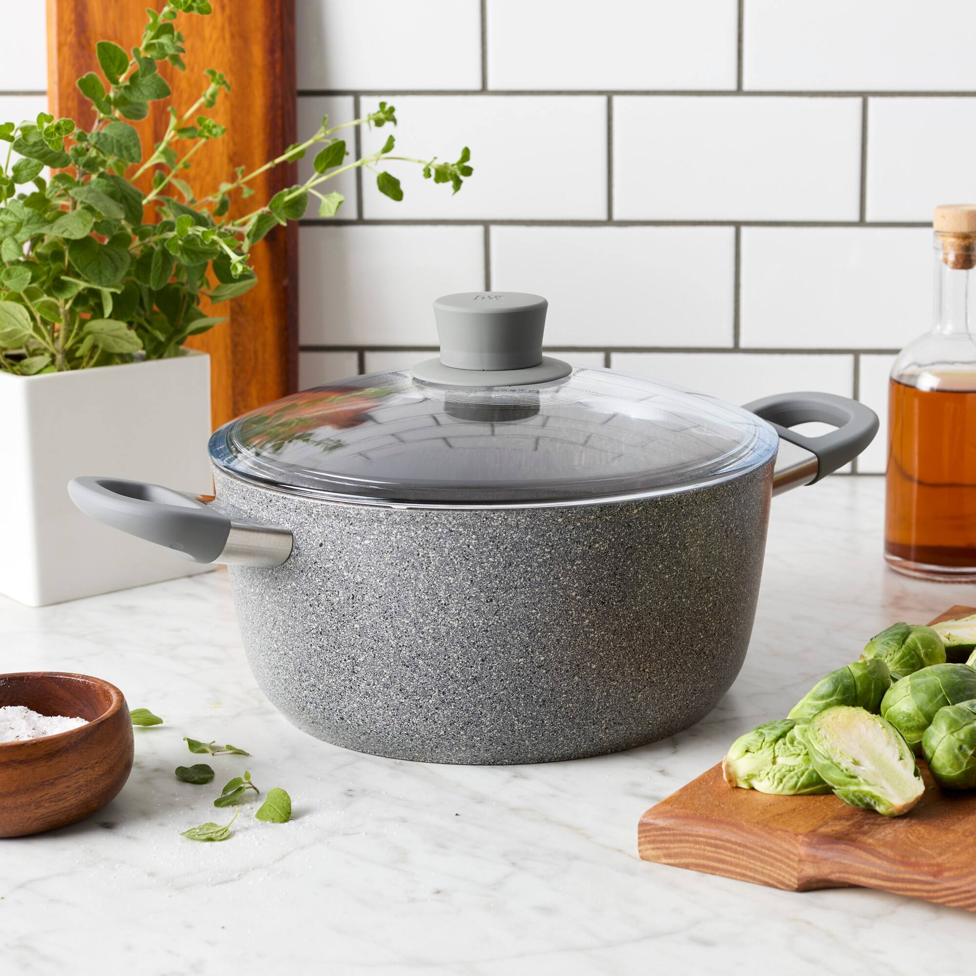 Alt View 4. ZWILLING - ZWILLING Parma Plus 4.8-qt Aluminum Nonstick Dutch Oven with Lid - Grey.