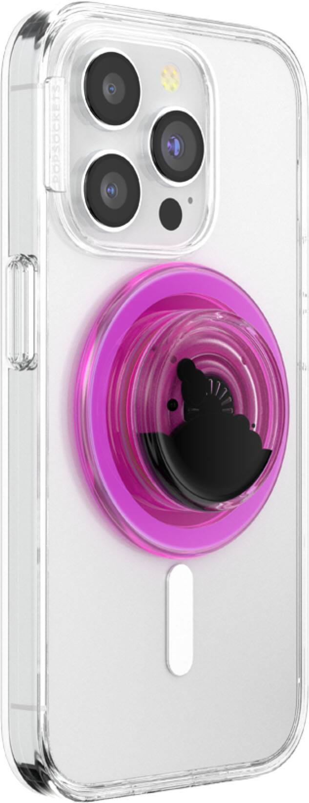 Angle. PopSockets - MagSafe PopGrip Universal Magnetic Grip & Stand with Adapter Ring for Cell Phones - Tidepool Lava Lamp.