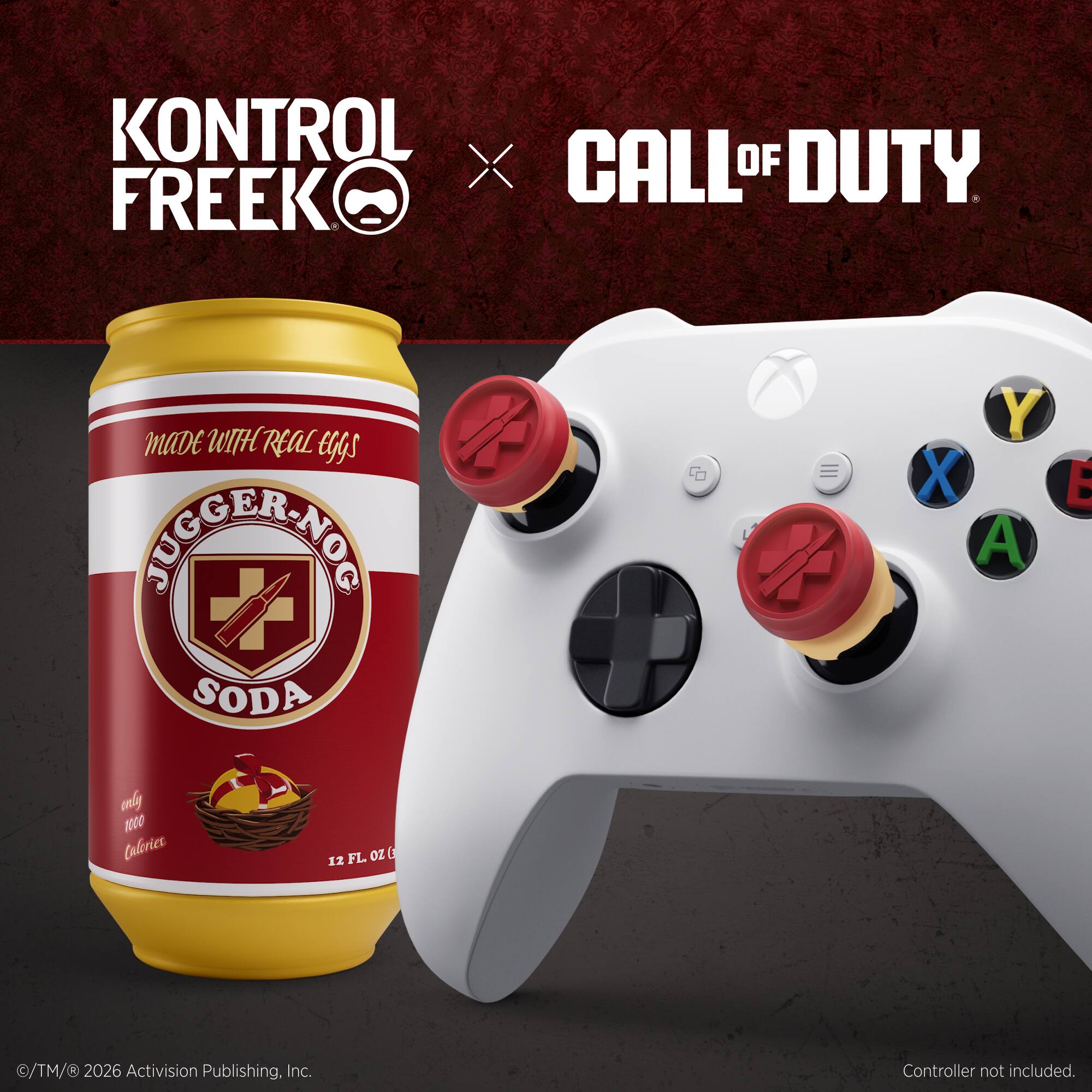 KONTROL FREEK x CALL OF DUTY  
MADE WITH REAL EGGS  
JIGGER-NOG SODA  
only 0 calories  
12 FL OZ (355 mL)  
©/TM/© 2026 Activision Publishing, Inc.  
Controller not included.