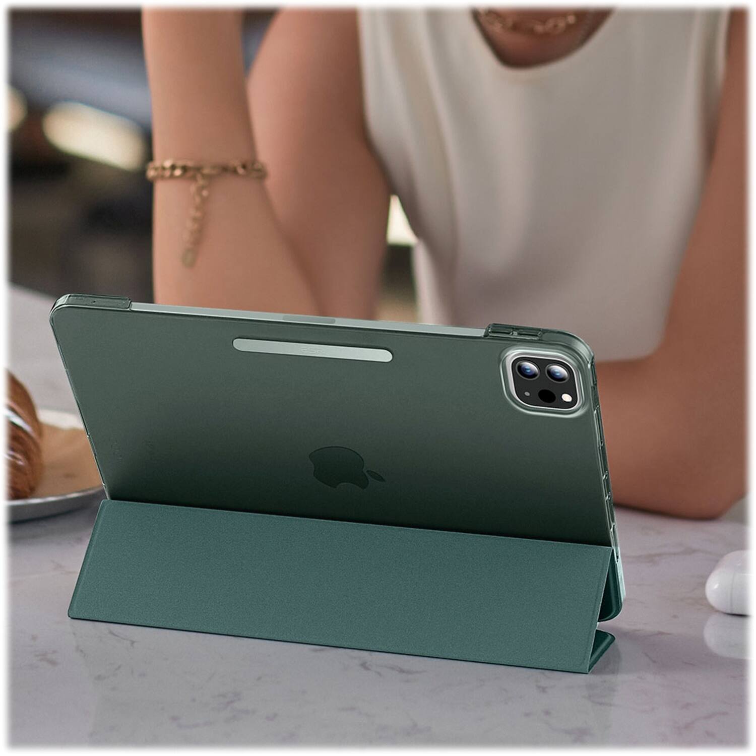 Alt View 17. SaharaCase - Venture Series Tri-Fold Folio Case for Apple iPad Pro (M4) 13" 2024 - Cactus Green.