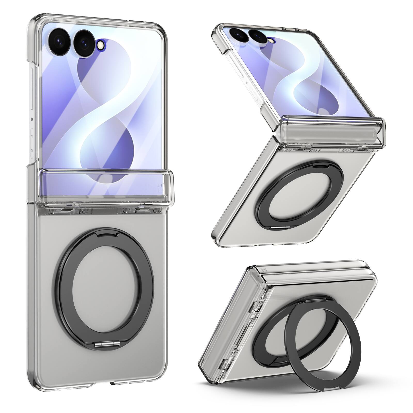 Dteck Crystal Hybrid Magnetic Case for Samsung Galaxy Z Flip7, Hinge ...