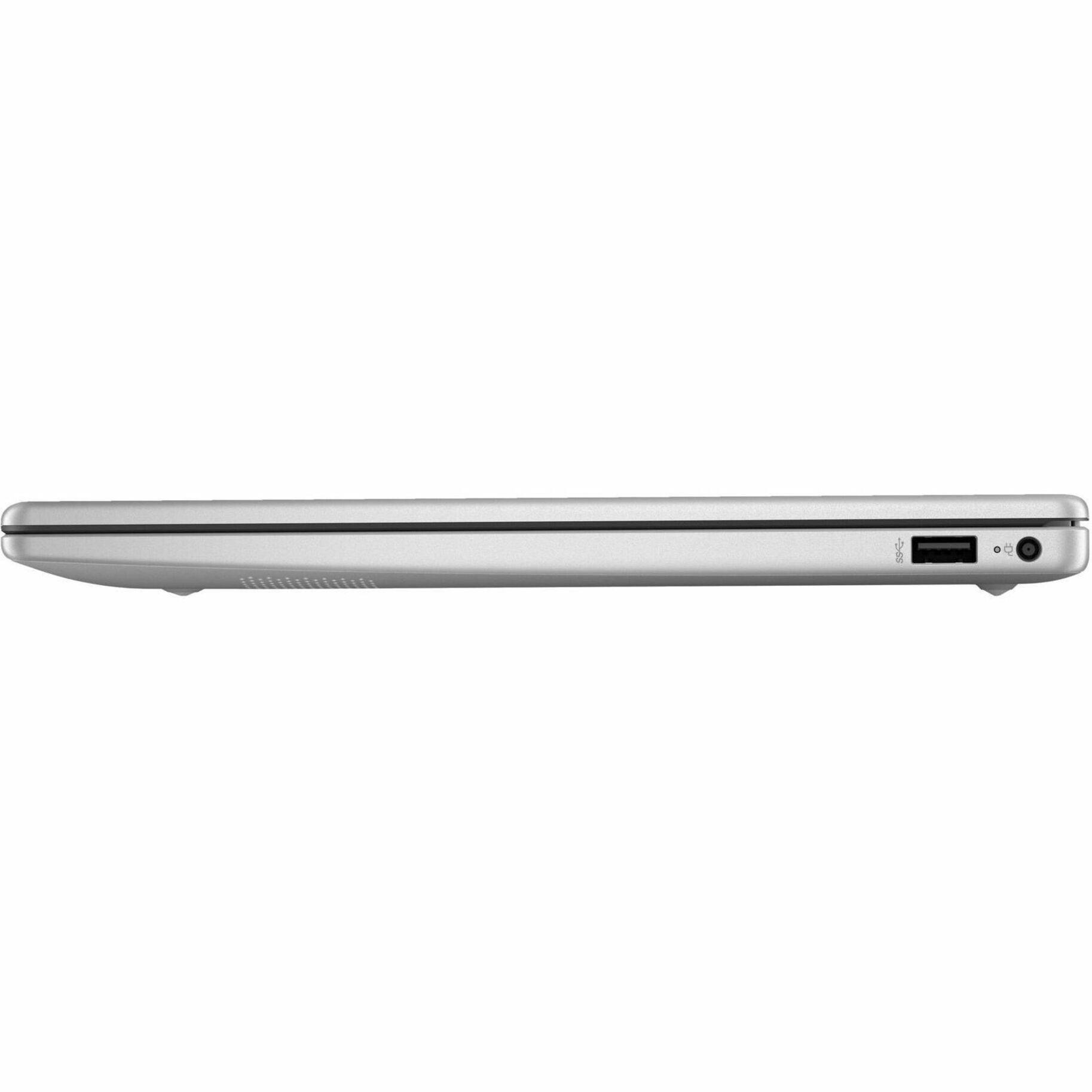 Left. HP - 14-em0000 14" 1366 x 768 (HD) Laptop - AMD Ryzen 3 with 4GB Memory - 256 GB SSD - Natural Silver, Silver.
