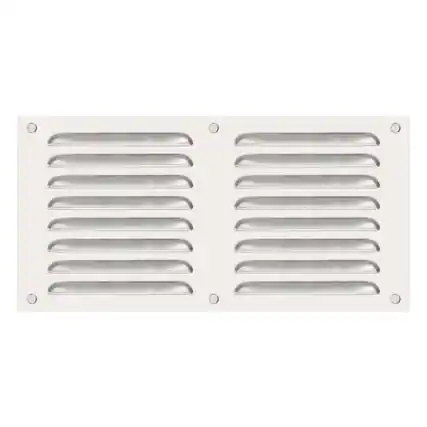 Front. Unique Bargains - 8"x16" Stainless Steel Vent Cover, Screen Air Grille Ventilation Cover HVAC Louvered Grill Built-in Mesh for Home - Silver.
