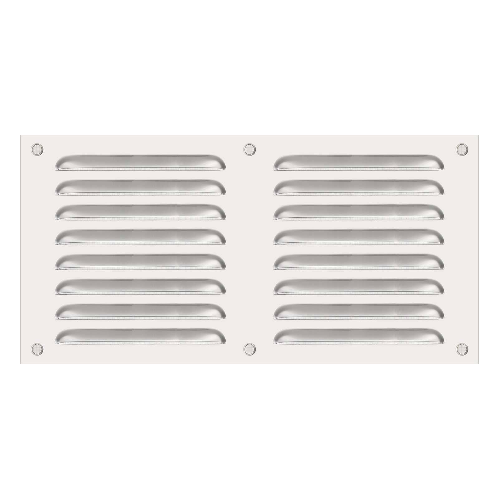 Front. Unique Bargains - 8"x16" Stainless Steel Vent Cover, Screen Air Grille Ventilation Cover HVAC Louvered Grill Built-in Mesh for Home - Silver.