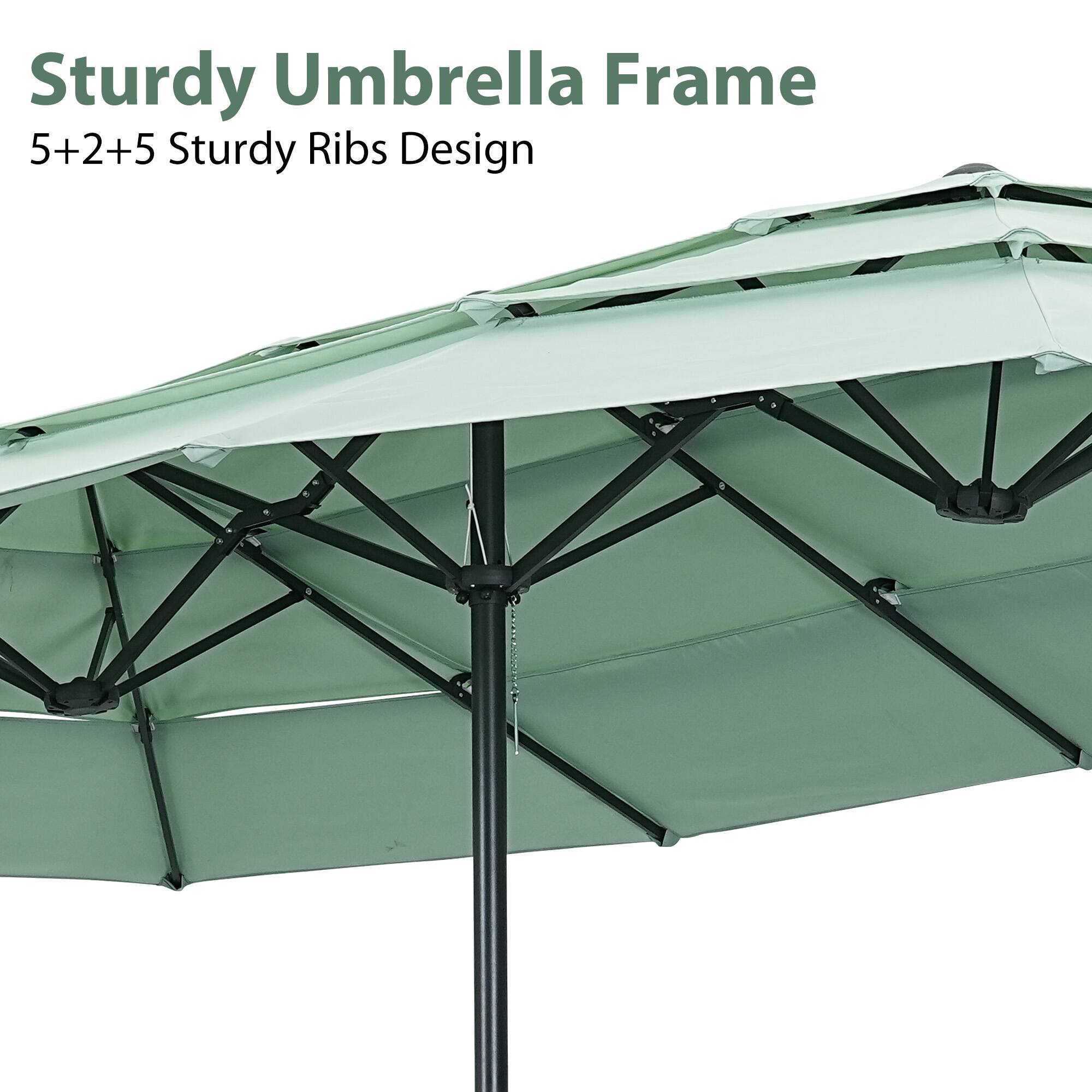 Sturdy Umbrella Frame  
5+2+5 Sturdy Ribs Design