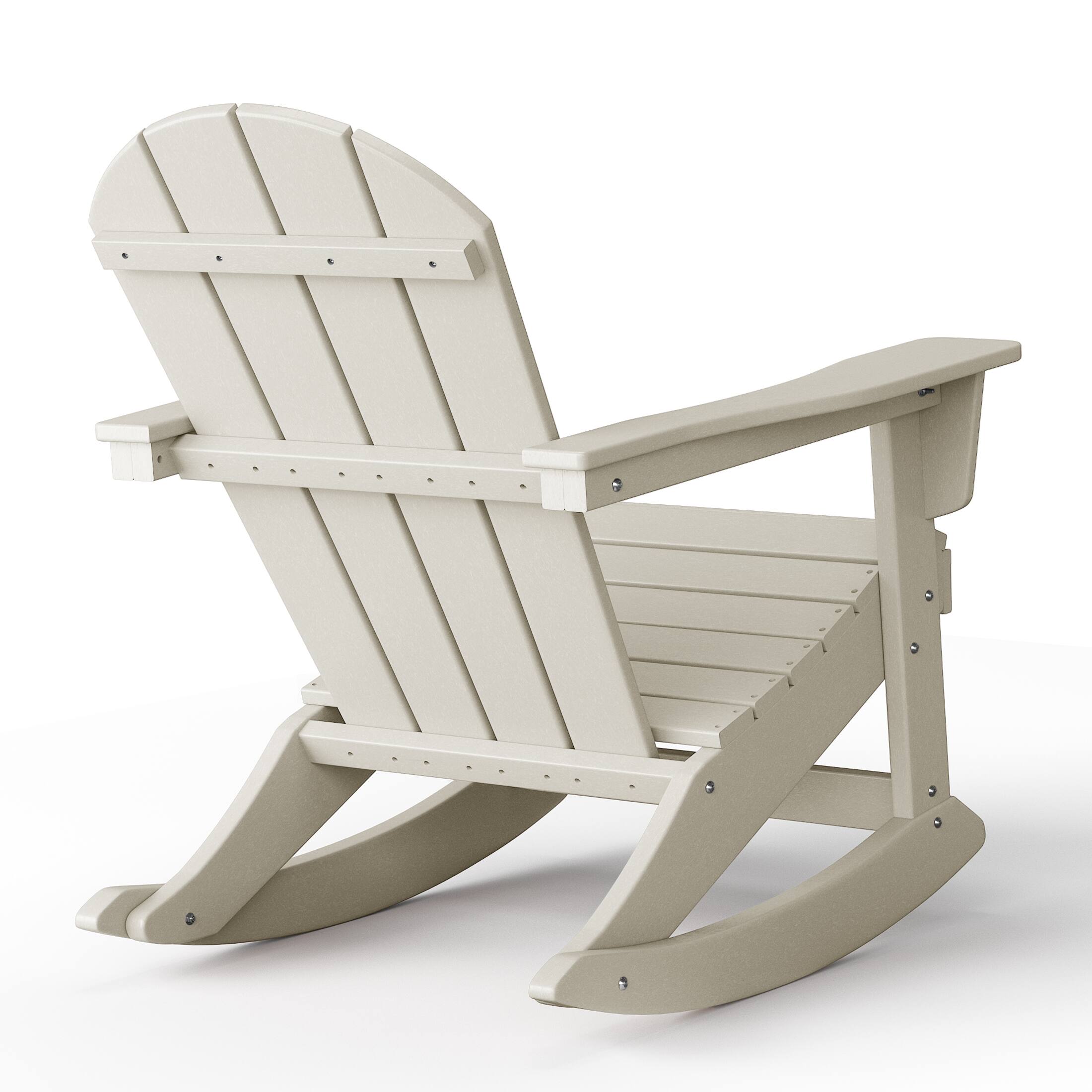 Back. WestinTrends - WestinTrends Malibu Outdoor / Patio Poly Adirondack rocking chair - Sand.