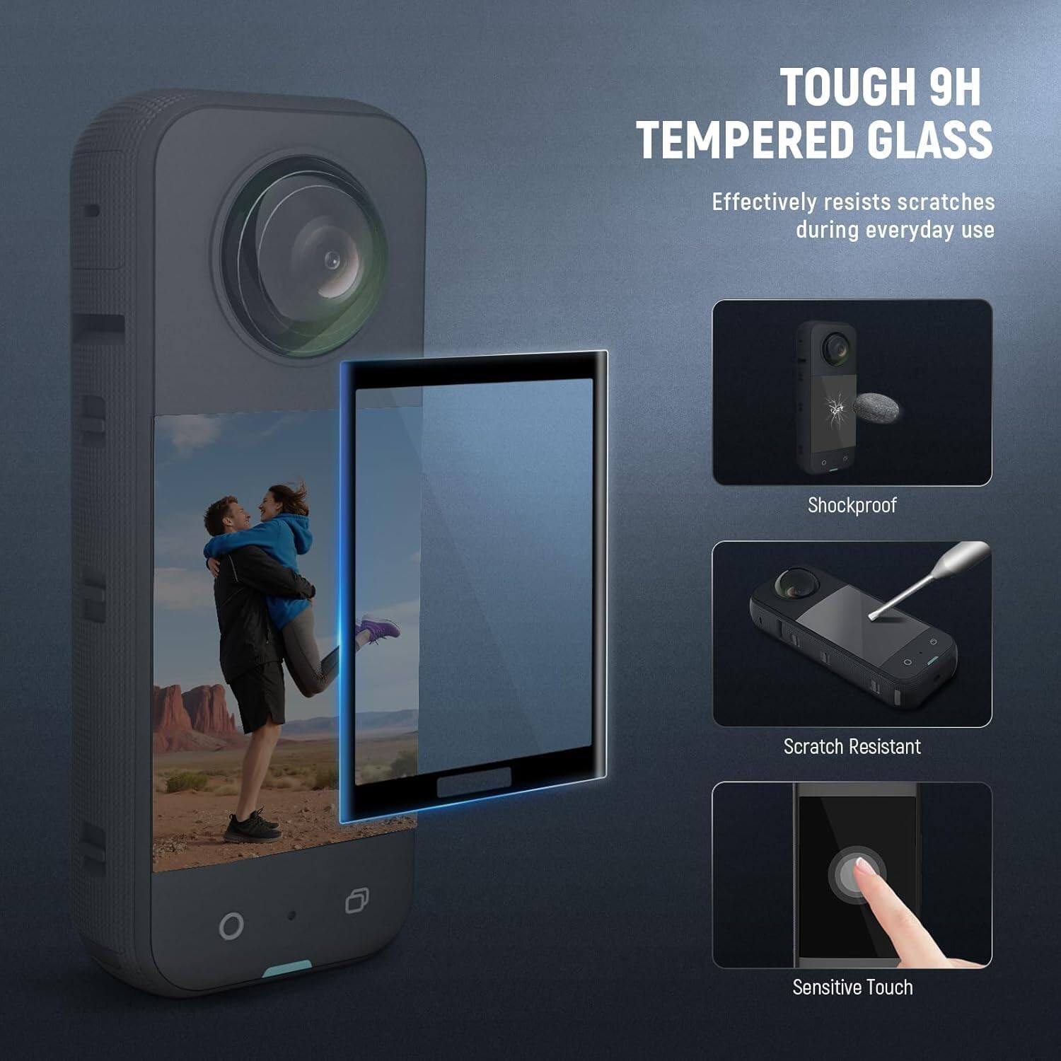 TOUGH 9H TEMPERED GLASS  
Effectively resists scratches during everyday use  

- Shockproof  
- Scratch Resistant  
- Sensitive Touch