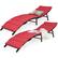 Alt View 11. Costway - 2PCS Patio Rattan Folding Lounge Chair Stackable Double Sided Cushion Outdoor - Red.