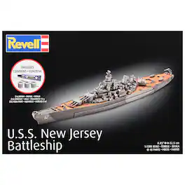 Level 4 Model Kit Battleship U.S.S. New Jersey All-Included Kit 1/1200 Scale Model by Revell