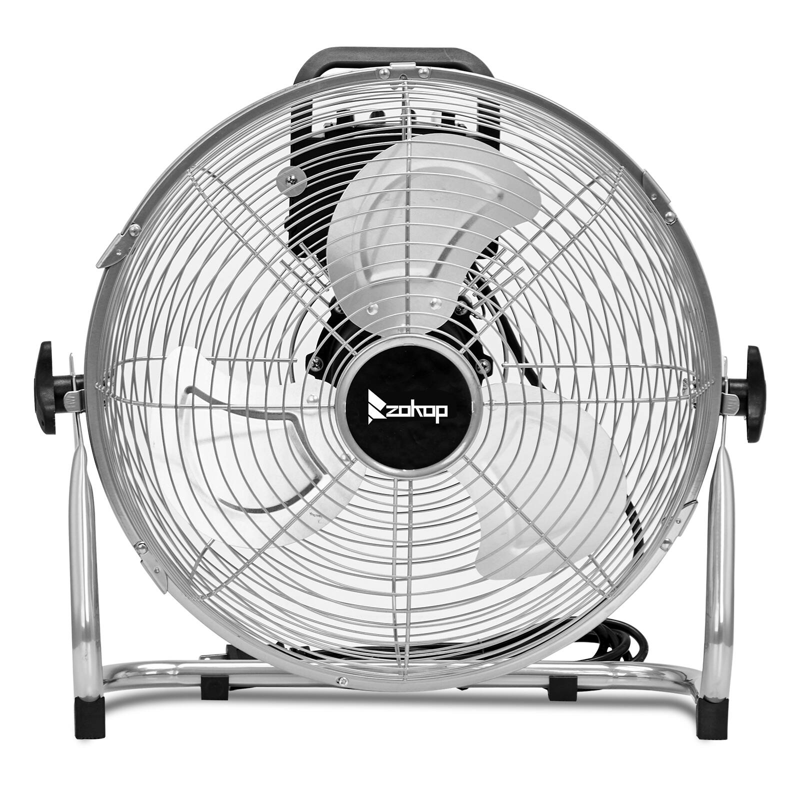 Alt View 1. Winado - MFL-300 12" 3-Speed High Velocity Heavy Duty Metal Floor Fan with handle, 3183 CFM, 90°~180°-Degree Tilt, Powerful - Silver.