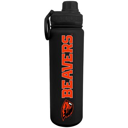 Front. The Fanatic Group - Black Oregon State Beavers 24oz. Stainless Sport Bottle - Black.