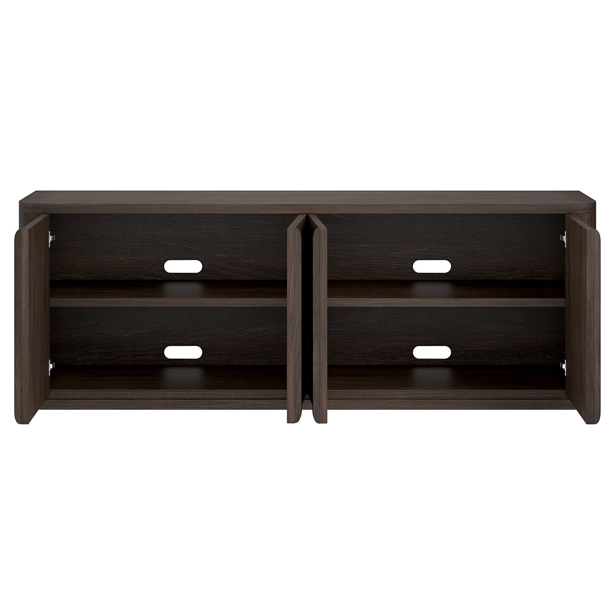 Alt View 1. Hudson&Canal - Vance Rectangular TV Stand for TV's up to 78" in Alder Brown - Alder Brown.