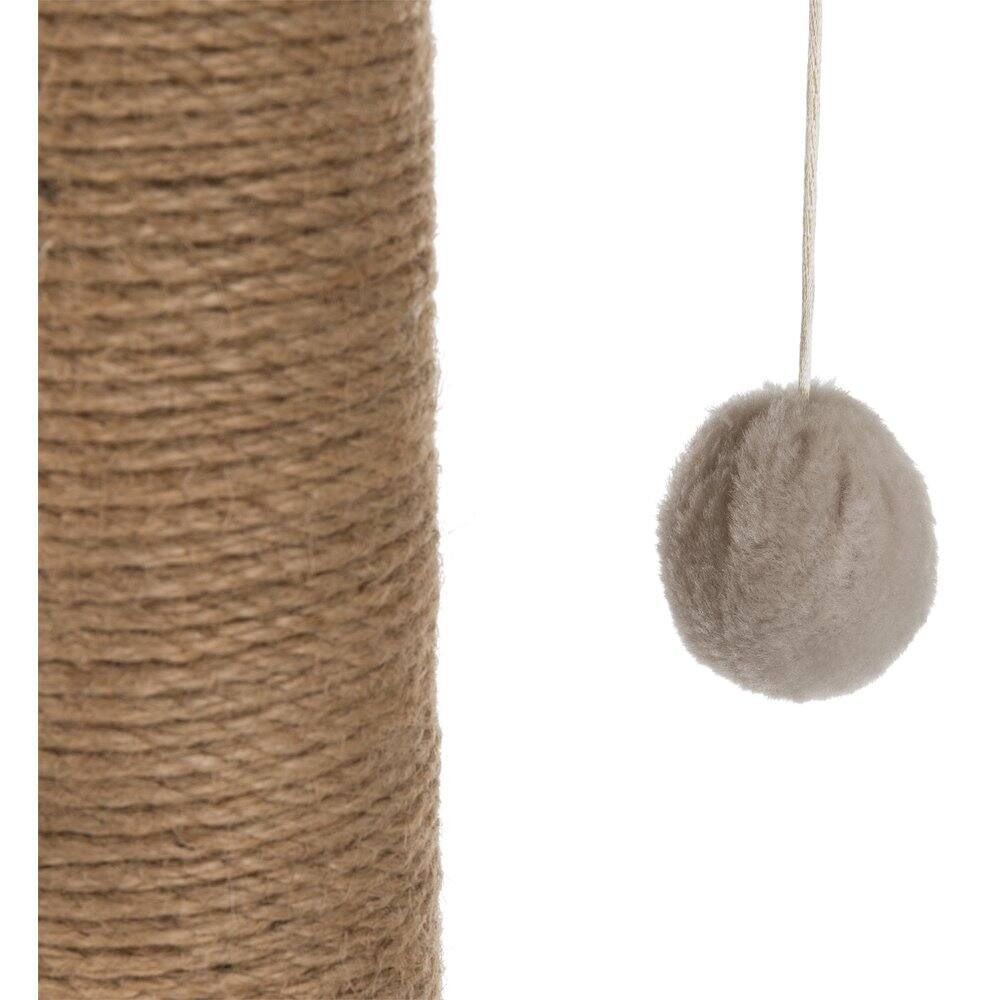 Back. TRIXIE - Valencia Plush & Sisal 3-Level 28" Cat Tree with Scratching Posts & Condo - Light Gray-Greige.