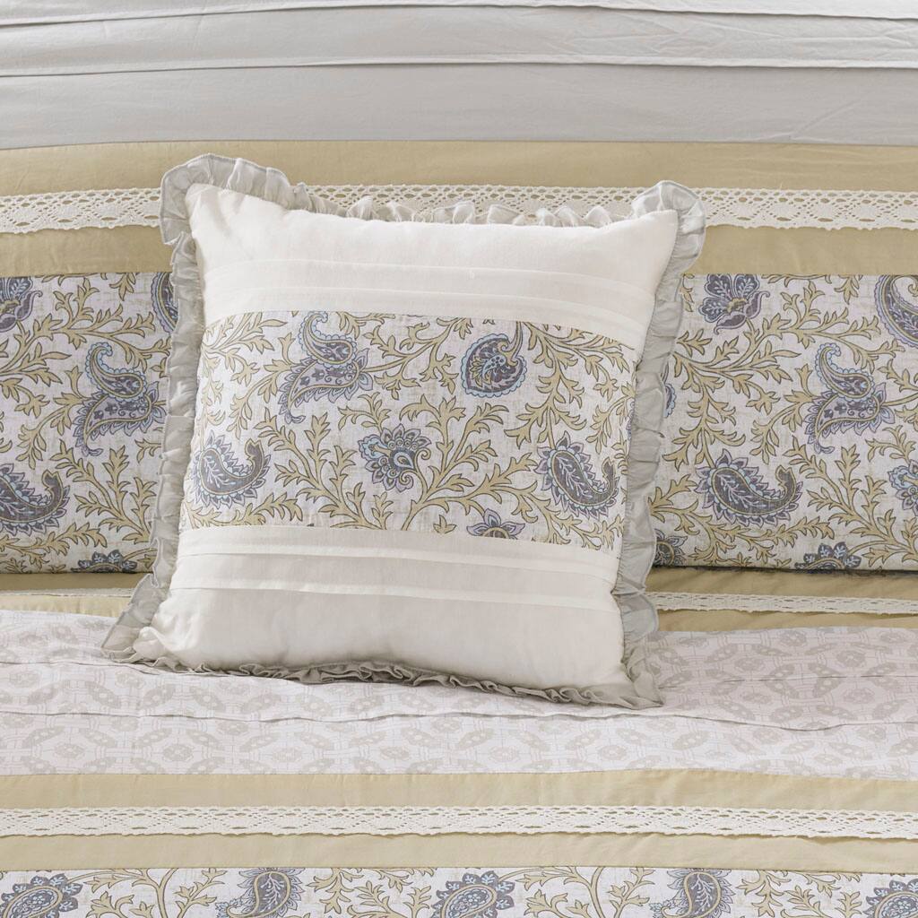 Alt View 2. Gracie Mills - Gracie Mills Singleton 9-Piece Cotton Percale Comforter Set with Paisley Print - Yellow.
