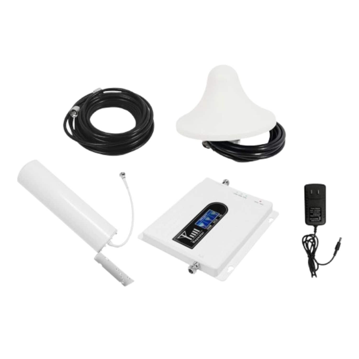 Front. Home Collection - Cell Phone Signal Booster Repeater – 3G, 4G, and 5G Cellular Network Amplifier - White.