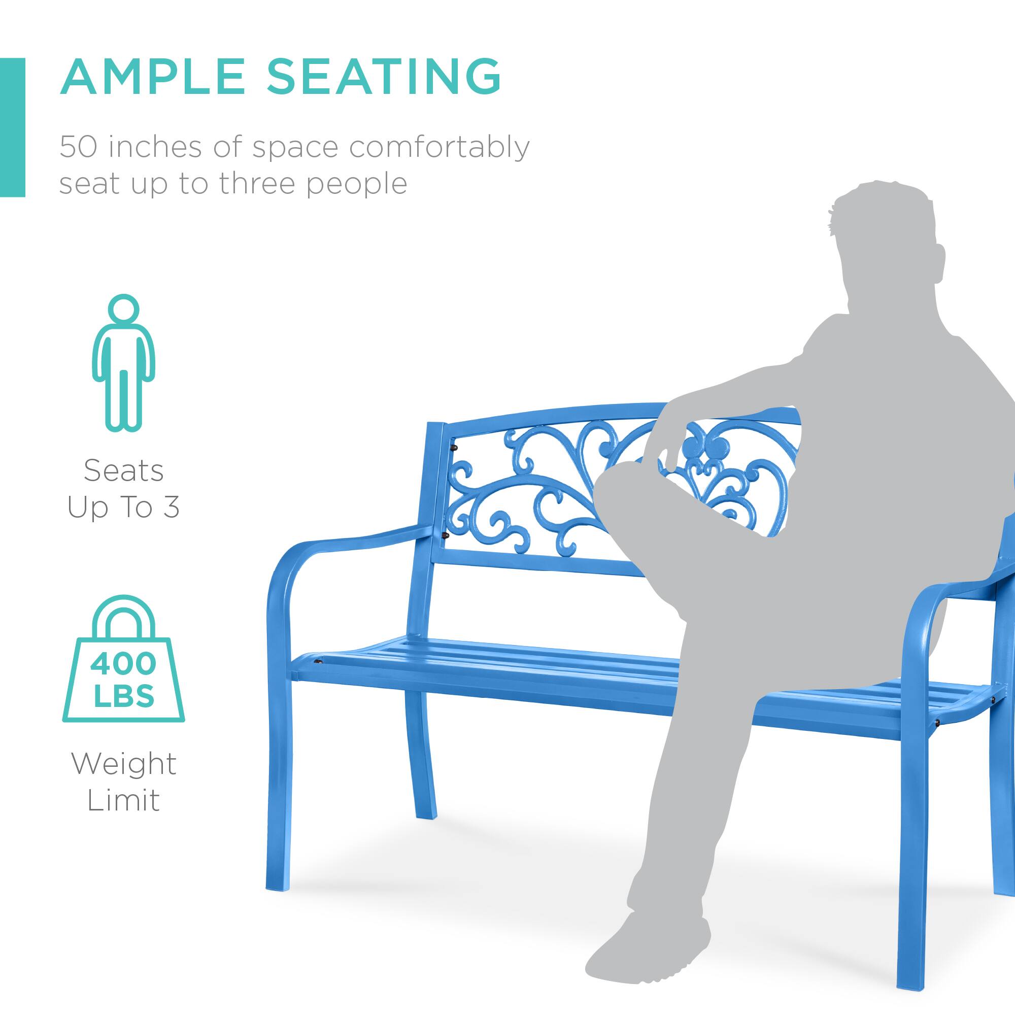 AMPLE SEATING

50 inches of space comfortably seat up to three people

Seats Up To 3

400 LBS Weight Limit