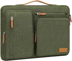Front. mosiso - 360 Protective Laptop Handbag Sleeve 17-17.3 inch for Dell HP Lenovo Asus Acer Alienware - Olive Green.