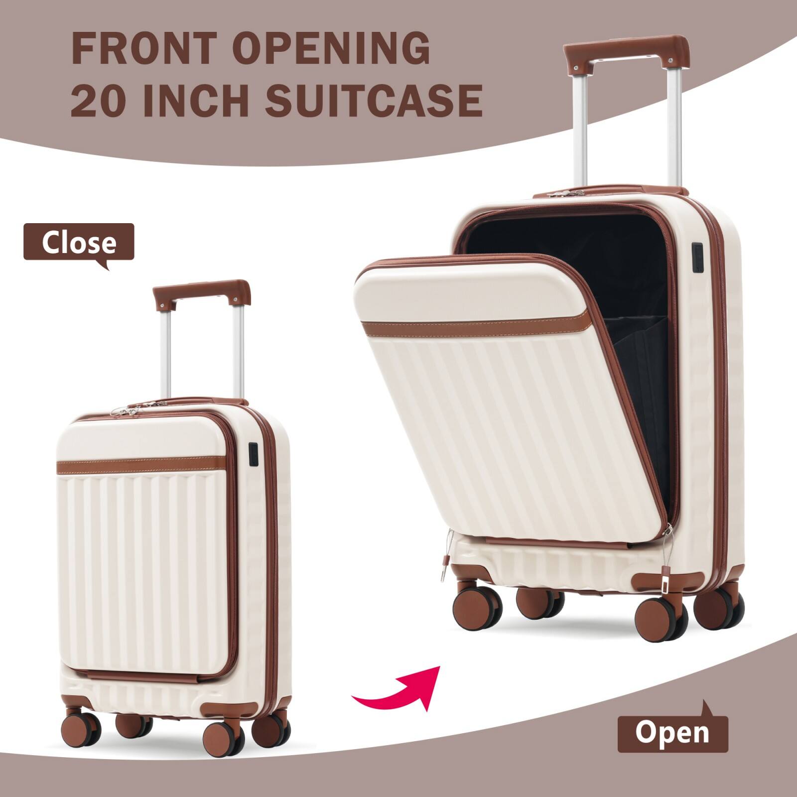 FRONT OPENING  
20 INCH SUITCASE  

Close  
Open