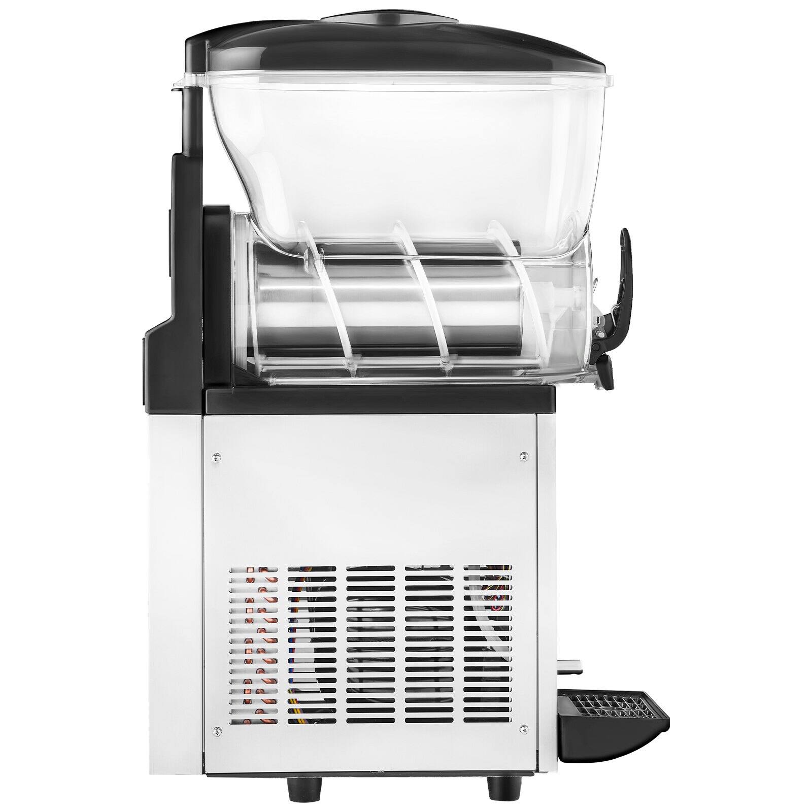 Alt View 8. Glintex - Commercial Frozen Drink Maker 15L Single Tank Slushie Machine for Café Bar Restaurant Home Party - Silver.