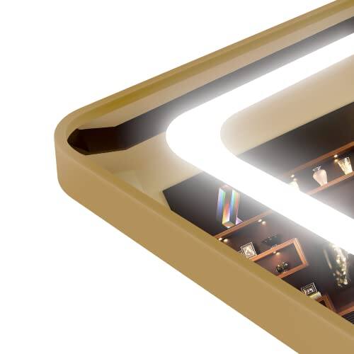 Comfort Essence - Mirror Vanity Makeup Light Lights Color Desk High Quality Modern Design Elegant Stylish Professional - Gold-32"L x 22"W