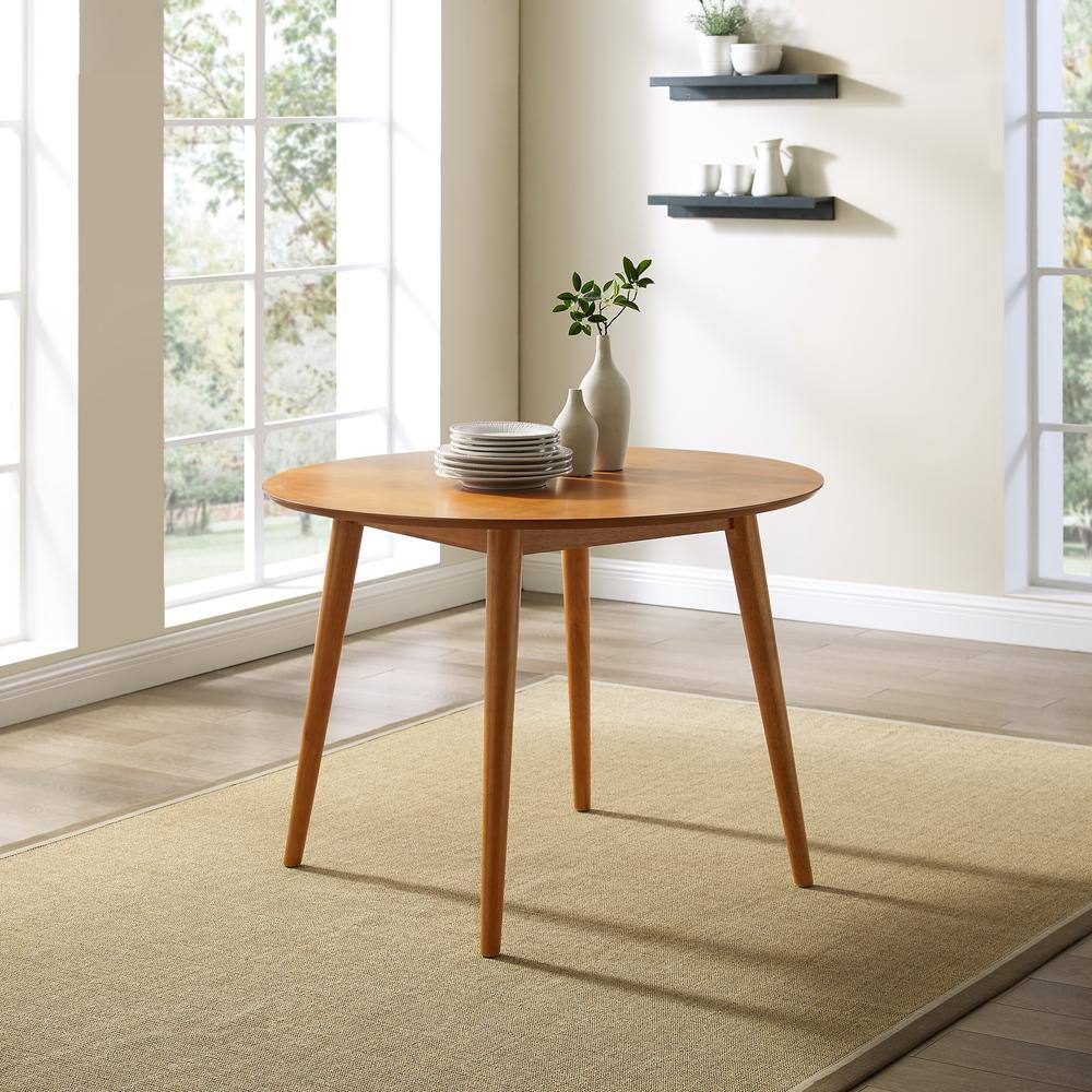 Alt View 4. Crosley Furniture - Landon Round Dining Table - Brown.