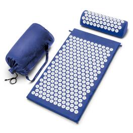 Sorbus - Sivan Acupressure Mat and Pillow Set for Stress, Back & Neck Pain, Acupuncture, Muscle Relaxation, Sciatica, Meditation - Blue