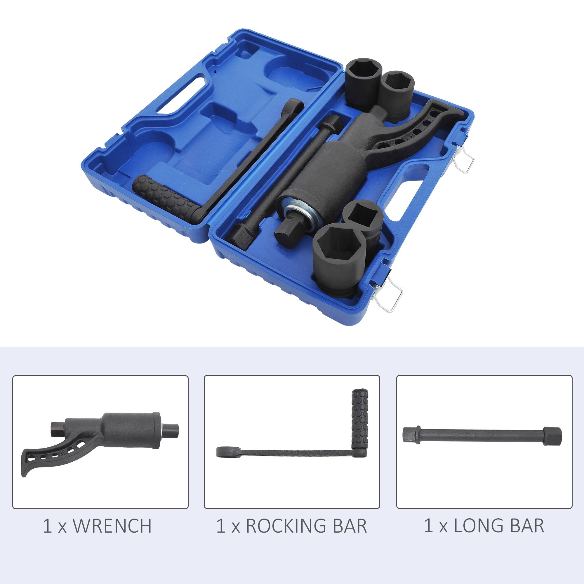 1 x WRENCH  
1 x ROCKING BAR  
1 x LONG BAR