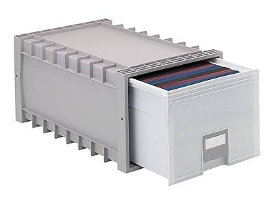 Alt View 1. Storex - Storex Drawer Stackable Storage, Gray (61101U01C) - Gray.