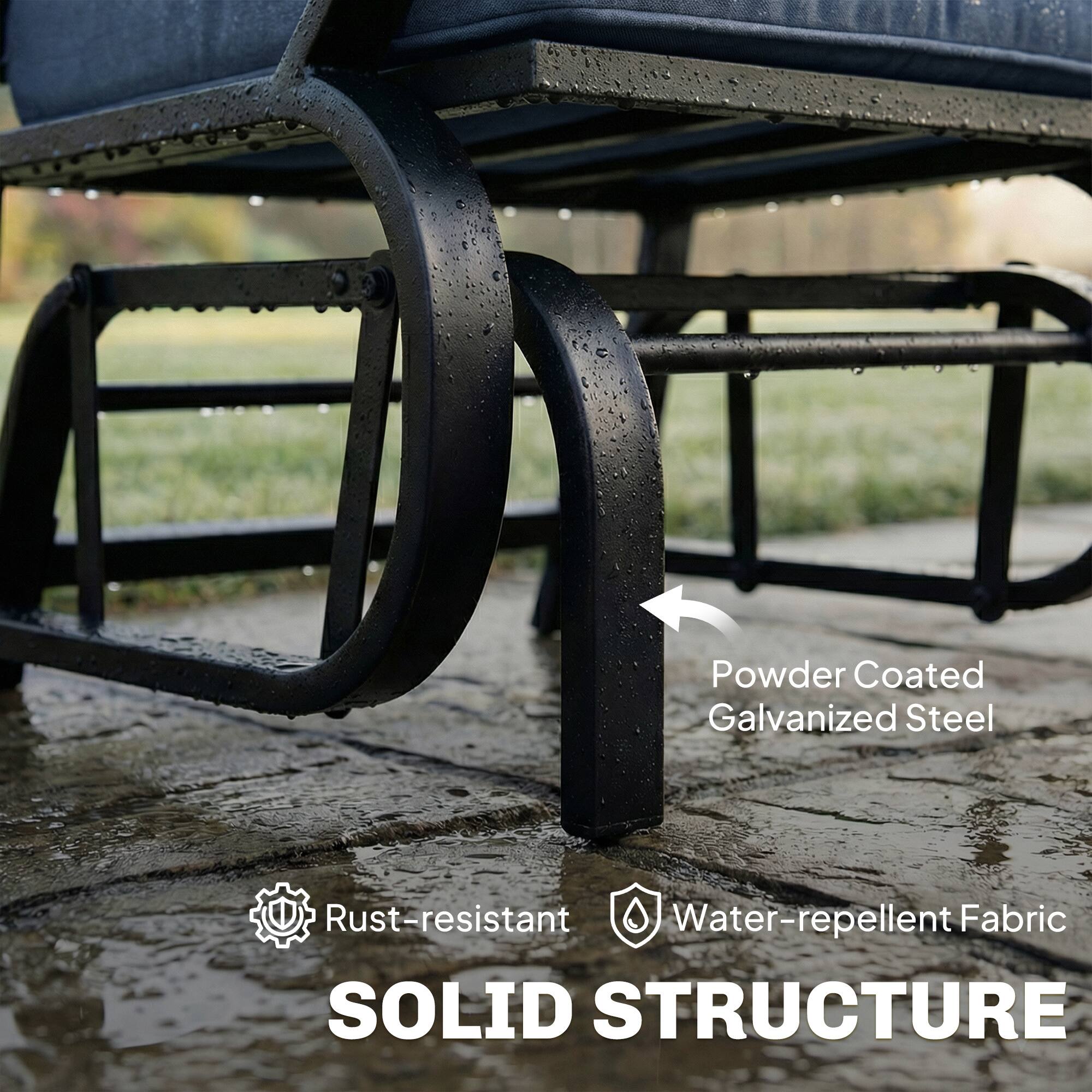 Powder Coated Galvanized Steel  
Rust-resistant  
Water-repellent Fabric  
SOLID STRUCTURE