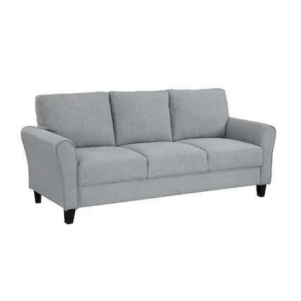 Front. Starlight Canyon Home - Dark Gray Upholstered 3 Seater Couch, Elegant Small Sofa Couch for Living Rooms - Dark Gray.
