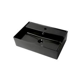 Alfi - Matte 24" Modern Rectangular Above Mount Ceramic Sink with Faucet Hole - Black