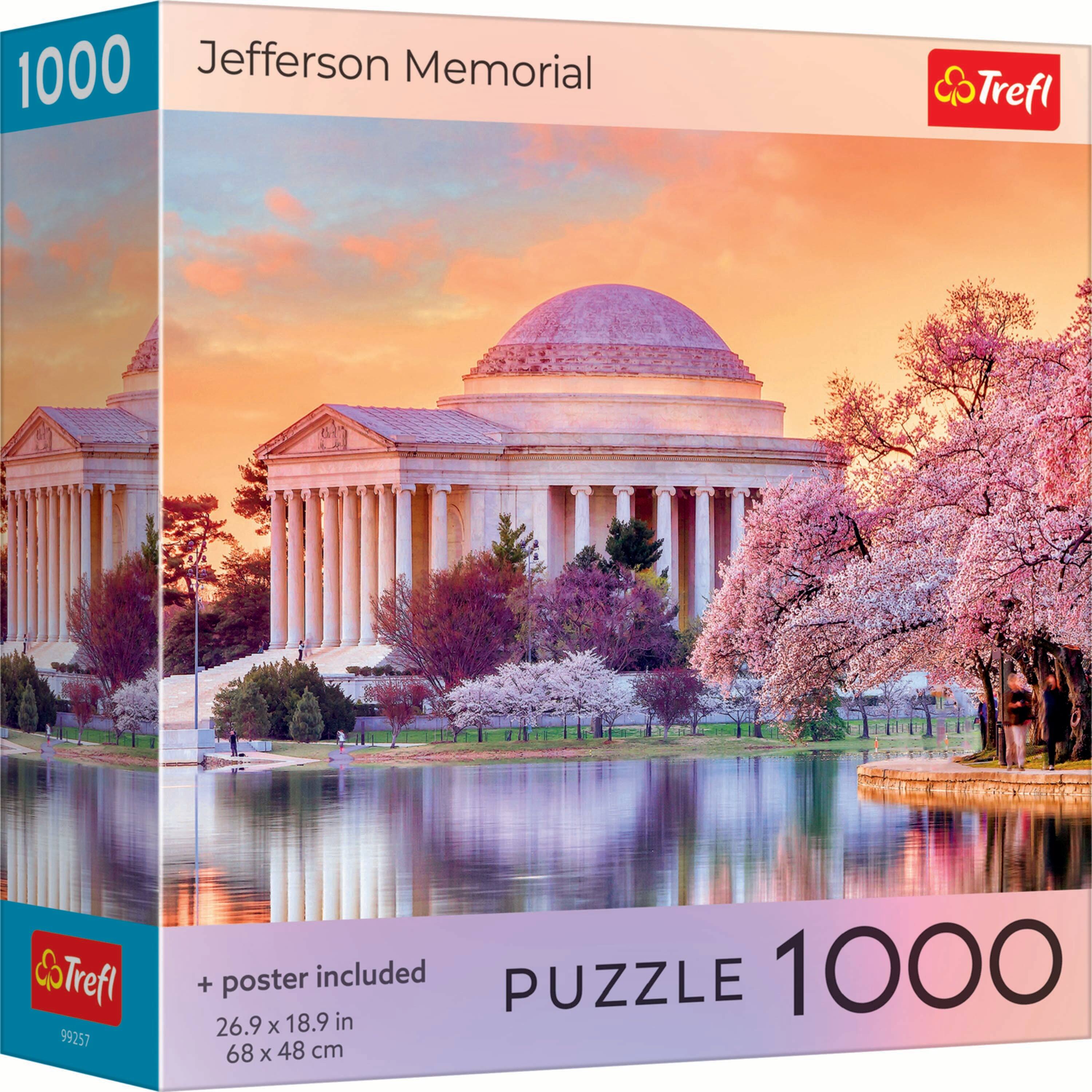 1000 Jefferson Memorial  
Trefl  
+ poster included  
26.9 x 18.9 in  
68 x 48 cm  
PUZZLE 1000  
99257