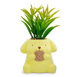Silver Buffalo - Sanrio Pompompurin 3-Inch Ceramic Mini Planter With Artificial Succulent - Brown
