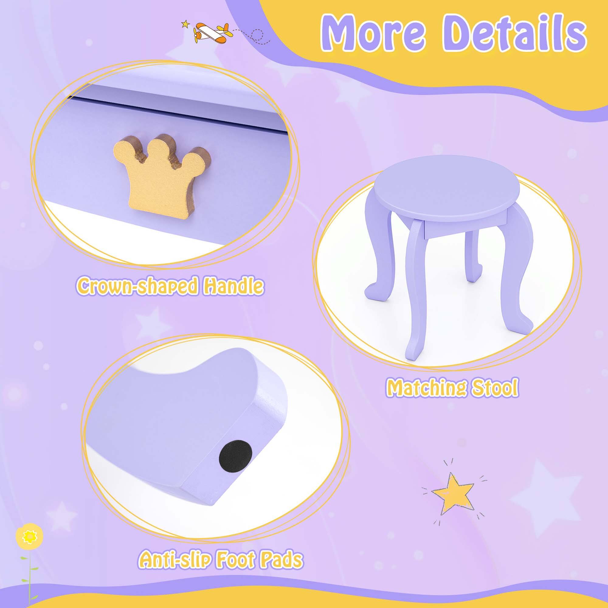 More Details

- Crown-shaped Handle
- Matching Stool
- Anti-slip Foot Pads