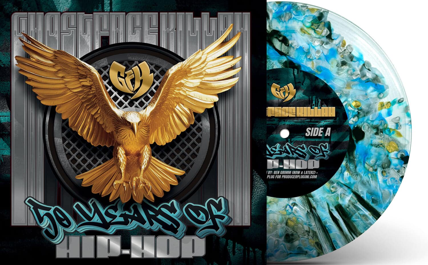 Ghostface Killah - 50 Years Of Hip-Hop - Limited Deluxe Edition Blue Black & Yellow Lagoon Vinyl   - 7-INCH SINGLE [7 inch Vinyl Disc] price history on PriceWatchPro