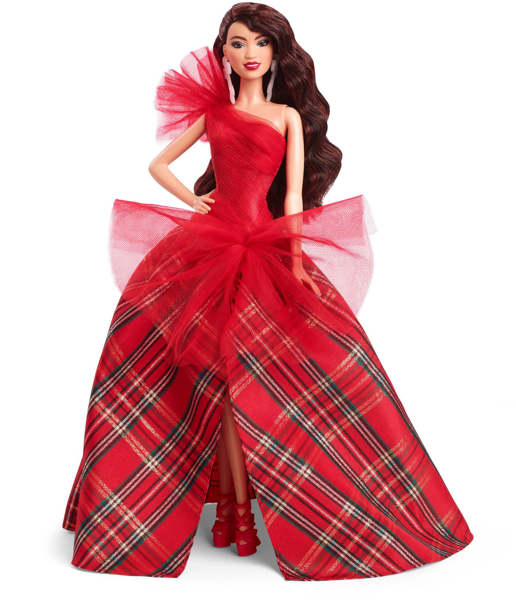 Front. Barbie - Signature 2024 Holiday Collectible Doll - Dark Brown Hair.