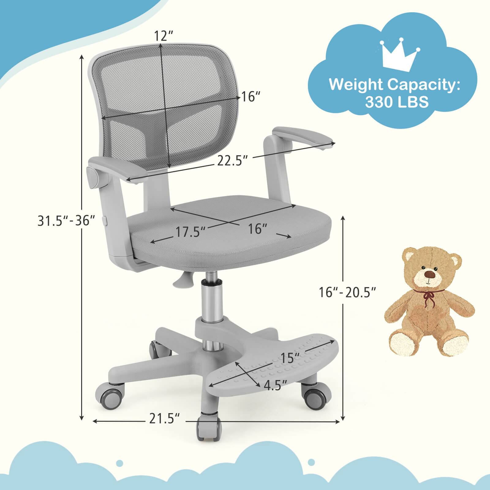 12"  
16"  
Weight Capacity: 330 LBS  
22.5"  
31.5"-36"  
17.5"  
16"  
16"-20.5"  
15"  
4.5"  
21.5"