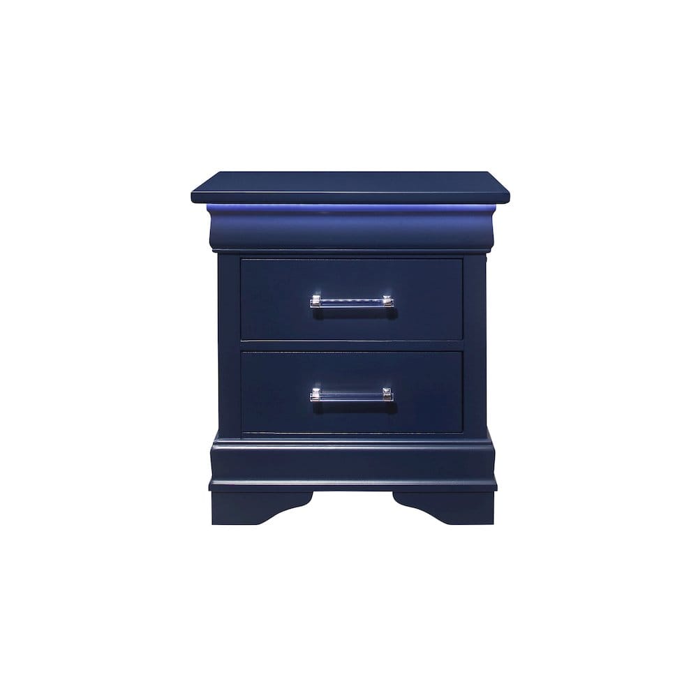 Global Furniture USA - Traditional Glam Charlie Nightstand With Led - Blue