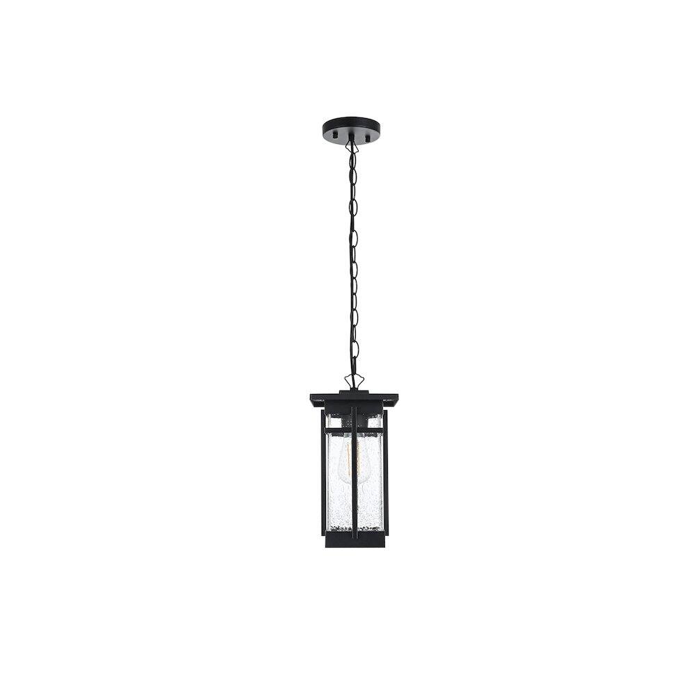 Alt View 2. Elegant Lighting - Livingston 7 inch Outdoor Pendant in Black - Black.