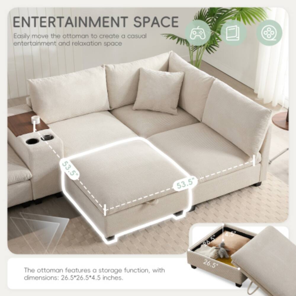 ENTERTAINMENT SPACE  
Easily move the ottoman to create a casual entertainment and relaxation space  

The ottoman features a storage function, with dimensions: 26.5" x 26.5" x 4.5 inches.