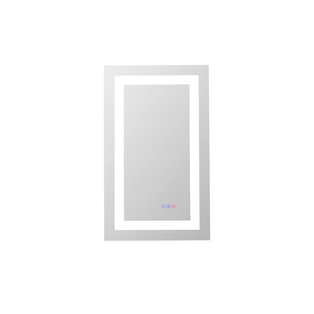 Back. Elegant Kitchen and Bath - Riven 30X18 Led Mirror, Adjustable Color 3000K/4200K/6400K - White.