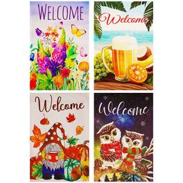 G128 - Garden Flag Set of 4 with Four Seasons Design for Outdoor Decor - Multicolor