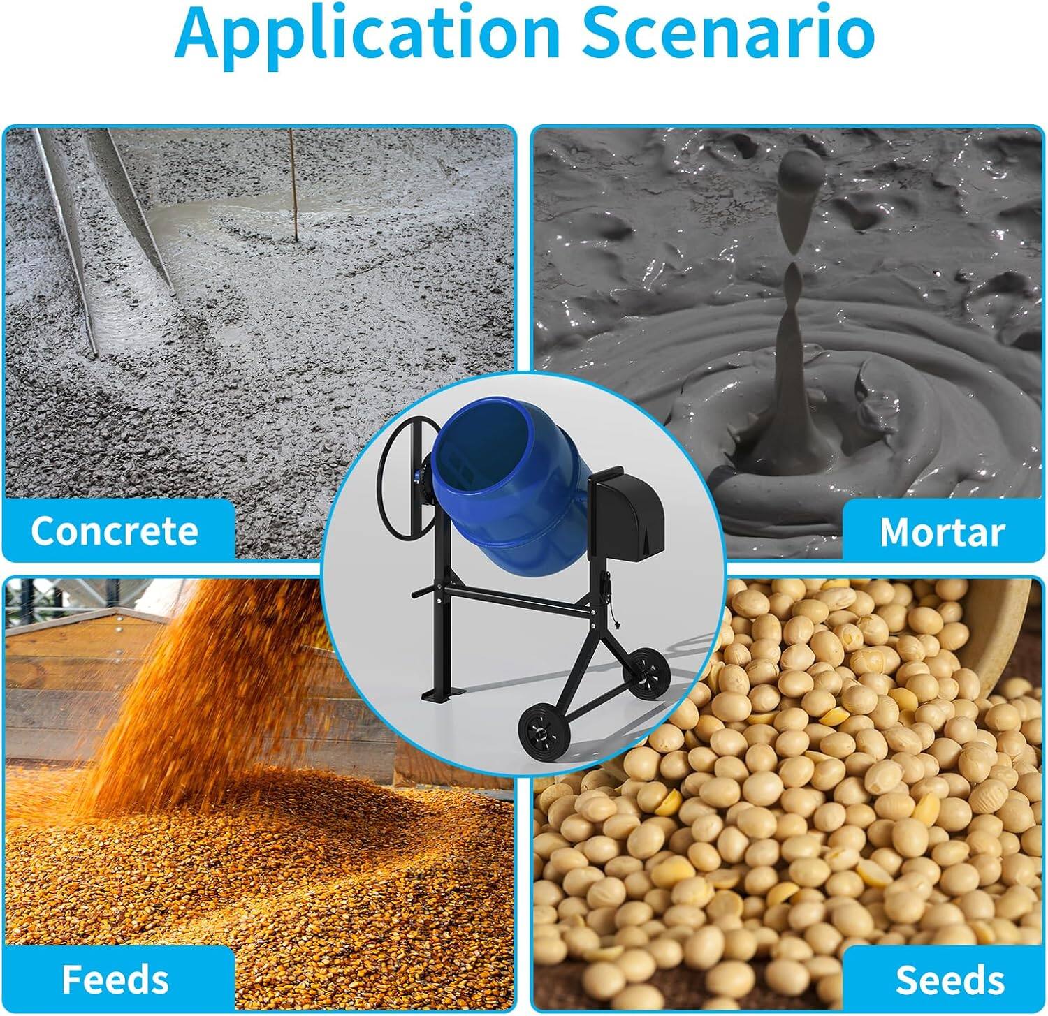 Application Scenario

- Concrete
- Mortar
- Feeds
- Seeds
