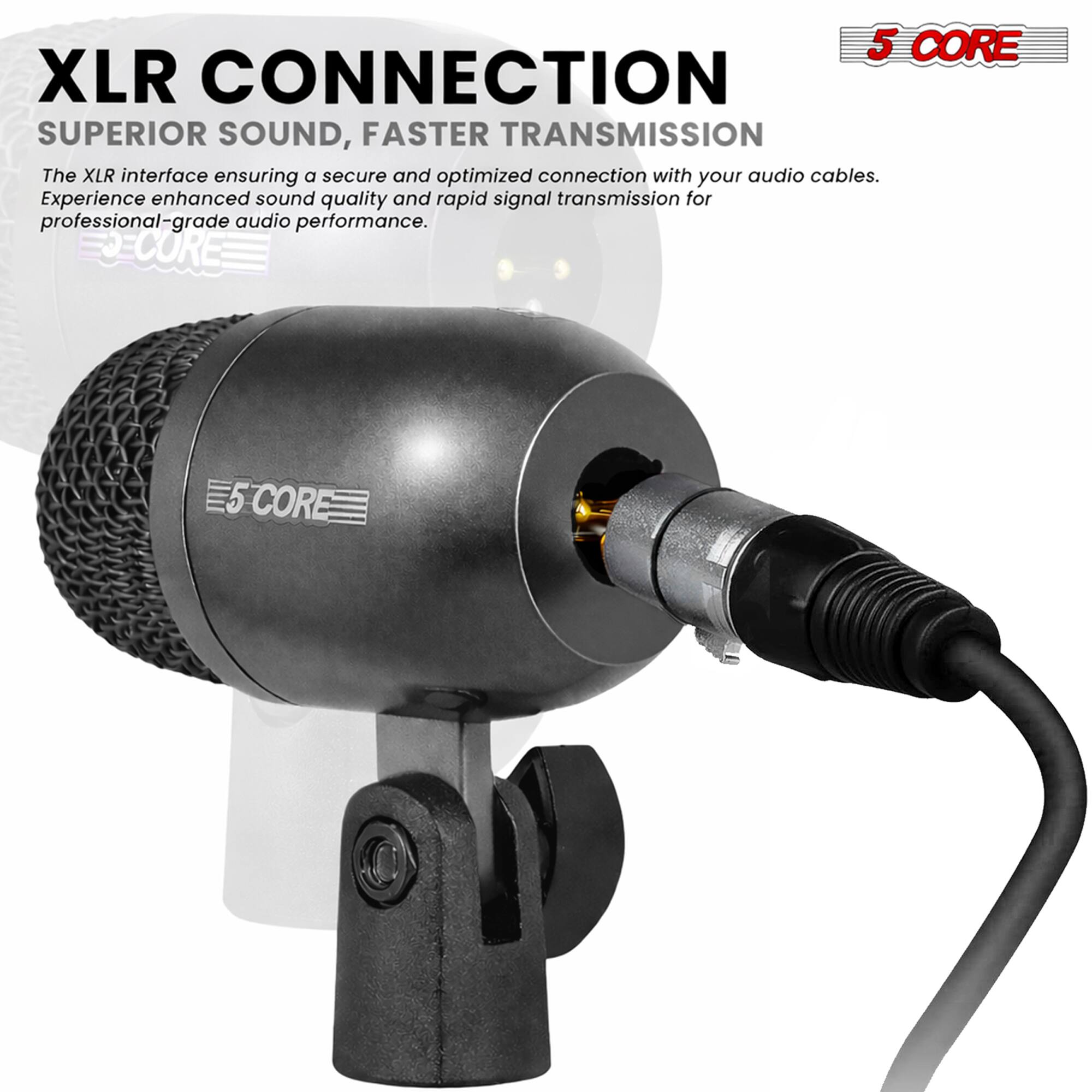 5 CORE XLR CONNECTION  
SUPERIOR SOUND, FASTER TRANSMISSION  

The XLR interface ensures a secure and optimized connection with your audio cables. Experience enhanced sound quality and rapid signal transmission for professional-grade audio performance.  

5 CORE