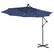 Front. Costway - 10FT Cantilever Solar Powered 32LED Lighted Patio Offset Umbrella Outdoor - Navy.