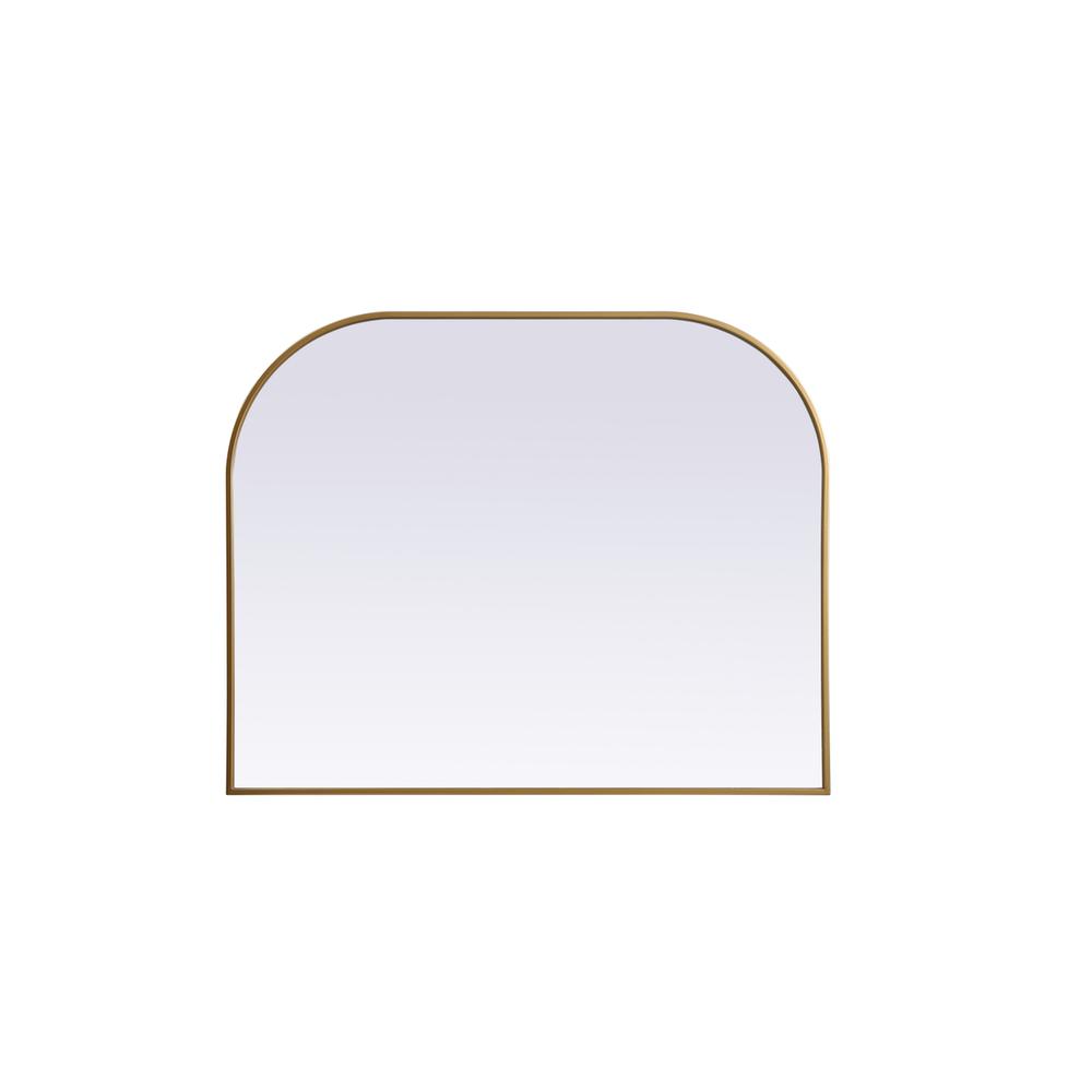 Alt View 5. Elegant Decor - Metal Frame Arch Mirror 42x34 Inch in Brass - Brass.