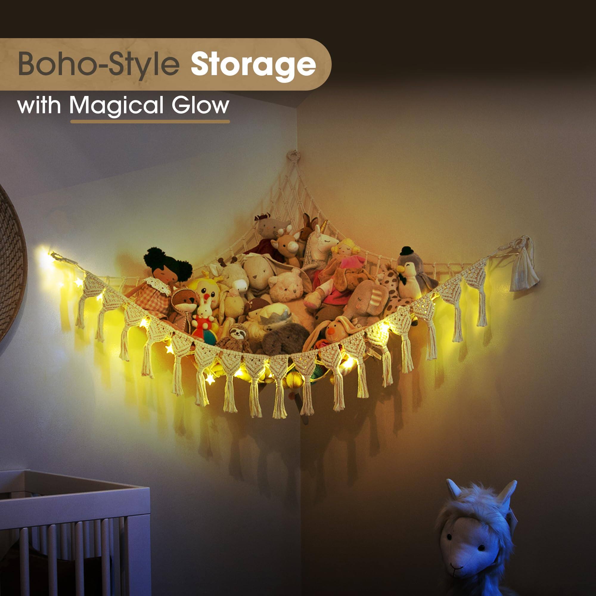Boho-Style Storage with Magical Glow