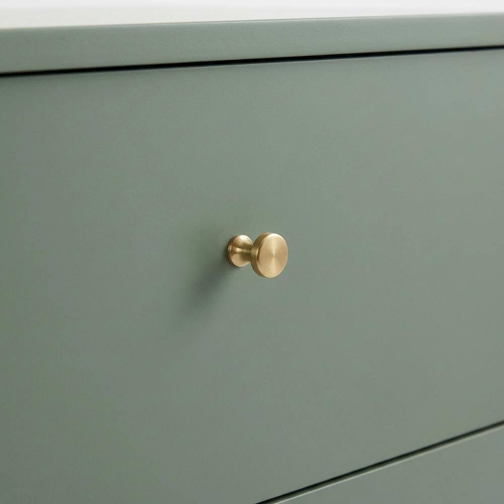 Back. FurniFact - Evening Stand with Single Drawer and Gold Hardware for Casual or Farmhouse Decor - Green.