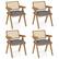 Front. Costway - Set of 4 Rattan Accent Chairs Leathaire Dining Chairs Modern Living Room Chairs - Gray + Natural.