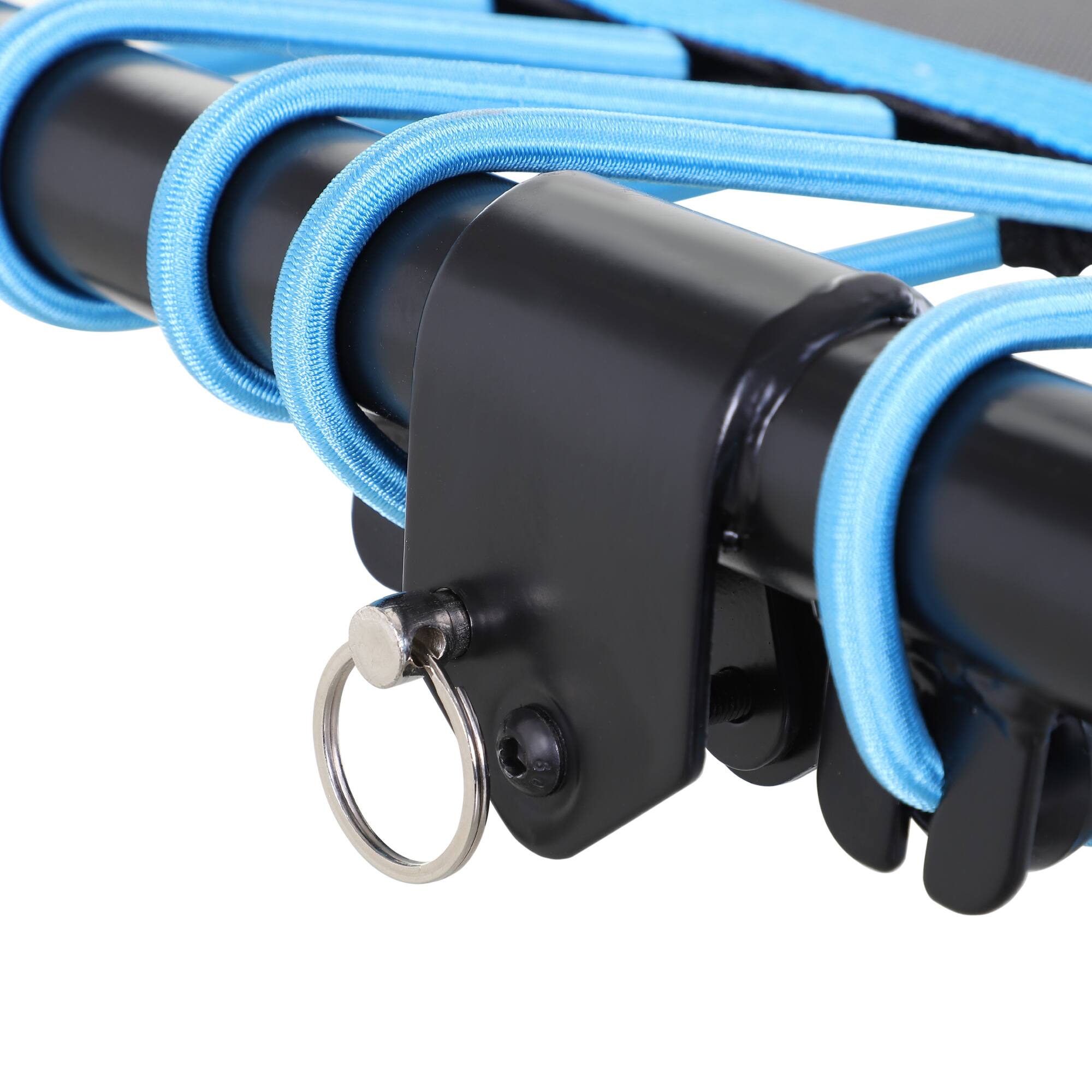 Alt View 8. Soozier - 48" Adult Hexagon Rebounder Trampoline Fitness Bungee Jumping Cardio Trainer Outdoor Bouncer Jumper Adjustable Bar - Blue and Black.